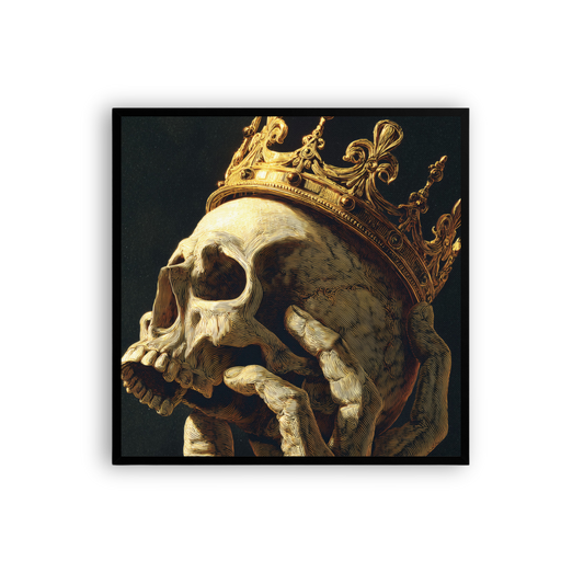 Gothic Wall Art – Crowned Skull Canvas Print | Dark Academia Memento Mori Home Decor