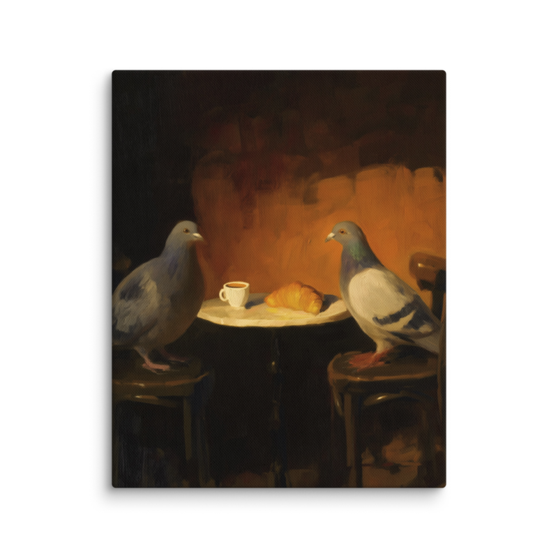 The Negotiation – Pigeon Bistro Canvas Print