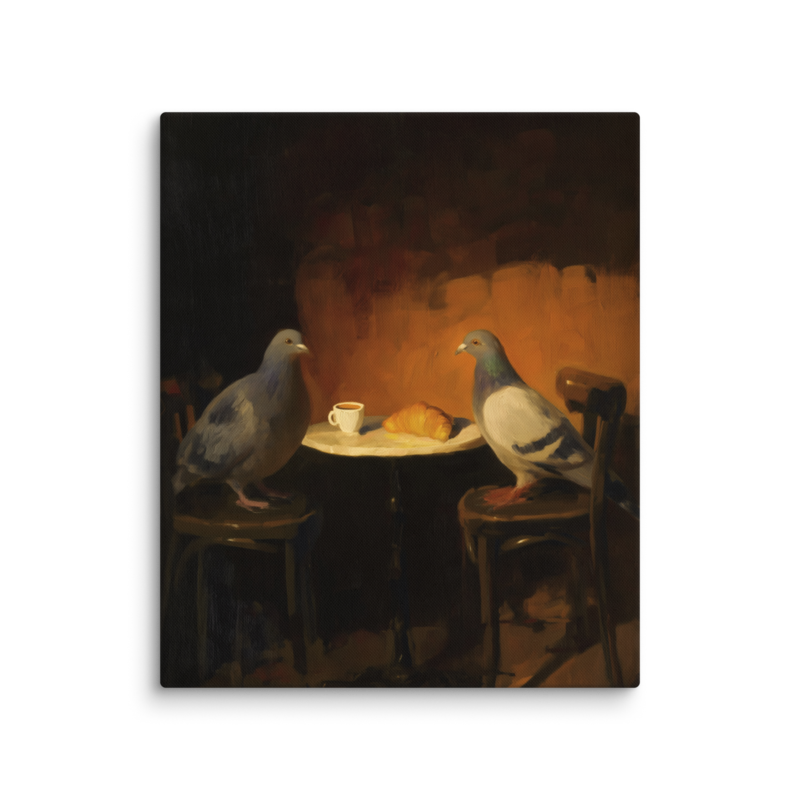 The Negotiation – Pigeon Bistro Canvas Print