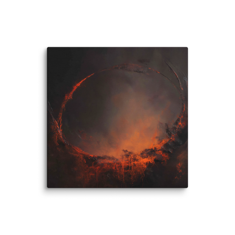 Eclipse Canvas Print – Dark Abstract Solar Ring Wall Art | Moody Cosmic Home Decor