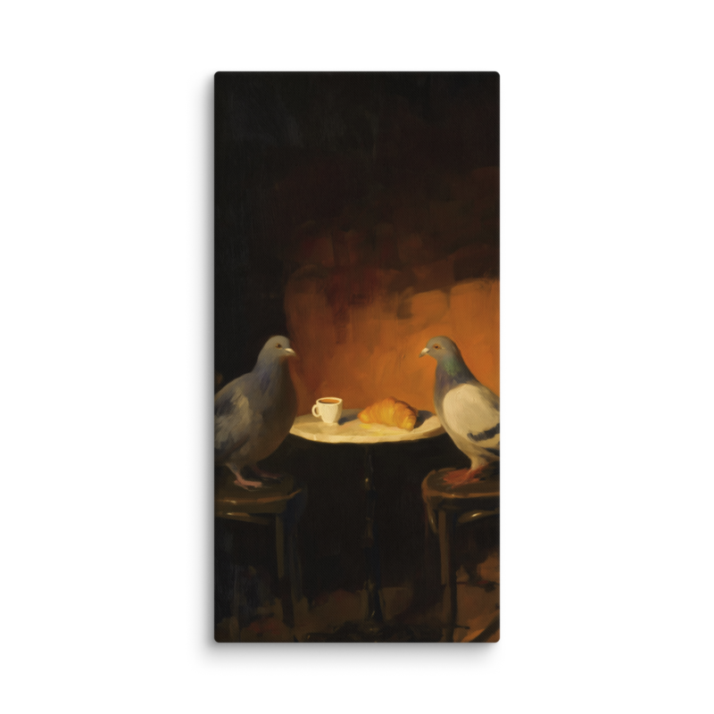 The Negotiation – Pigeon Bistro Canvas Print