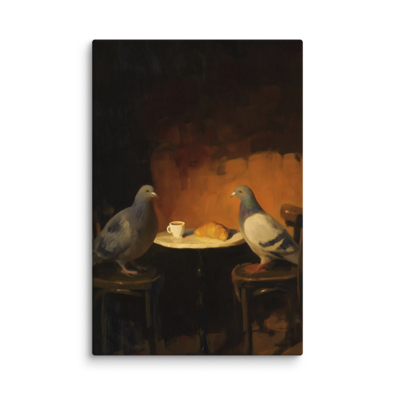 The Negotiation – Pigeon Bistro Canvas Print