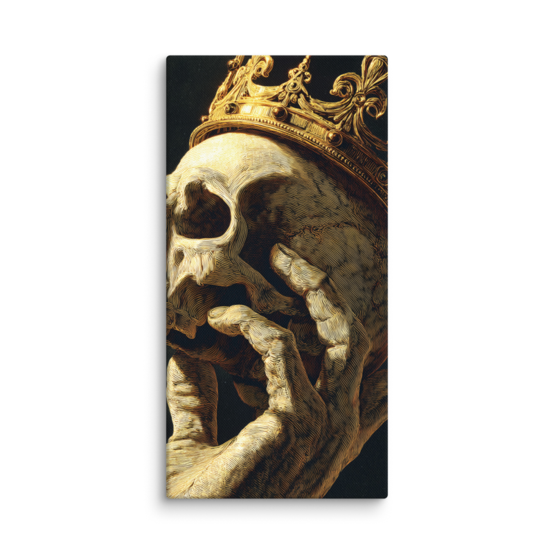 Gothic Wall Art – Crowned Skull Canvas Print | Dark Academia Memento Mori Home Decor