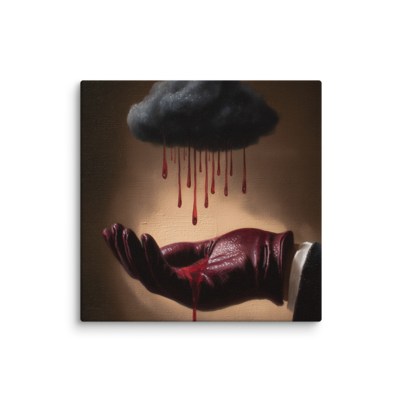 Surrealist Wall Art – Dark Cloud Hand Canvas Print | Gothic Moody Chiaroscuro Home Decor