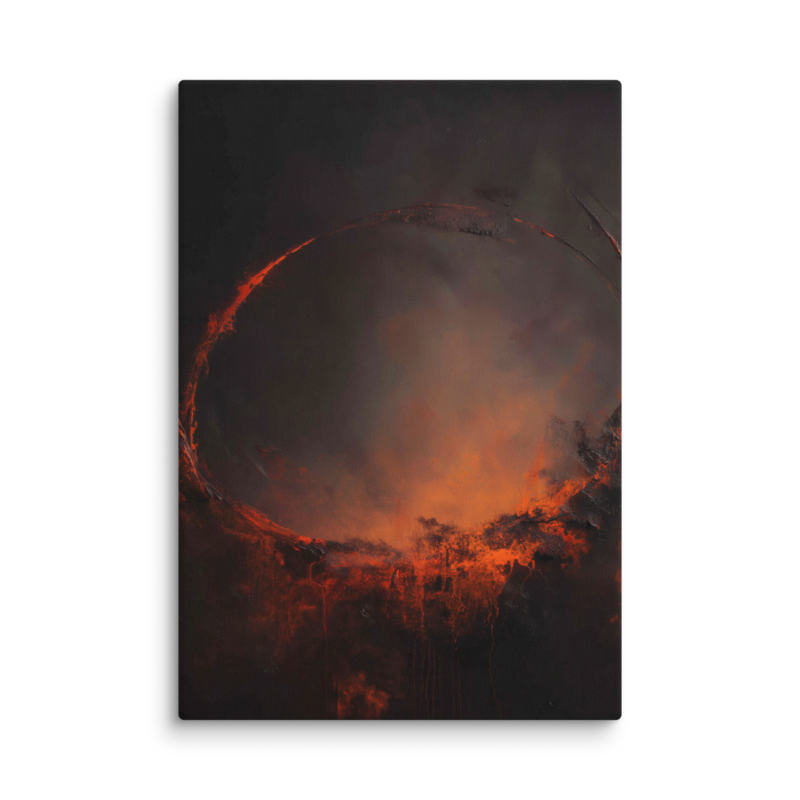 Eclipse Canvas Print – Dark Abstract Solar Ring Wall Art | Moody Cosmic Home Decor