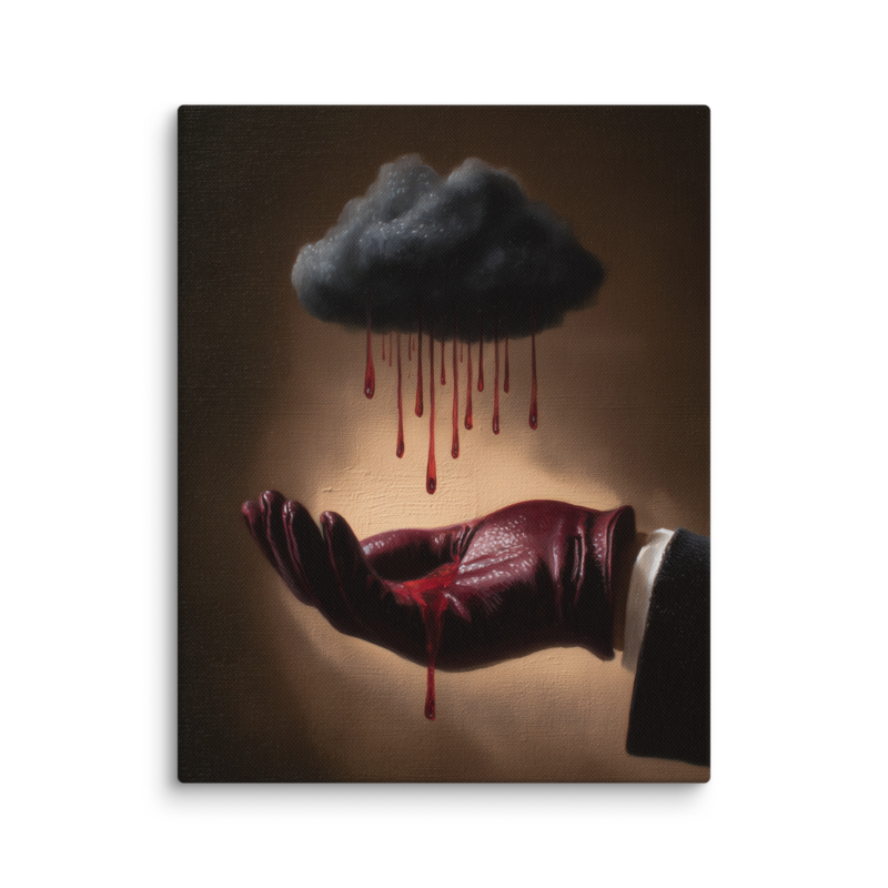 Surrealist Wall Art – Dark Cloud Hand Canvas Print | Gothic Moody Chiaroscuro Home Decor