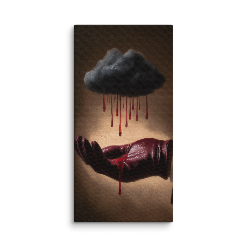 Surrealist Wall Art – Dark Cloud Hand Canvas Print | Gothic Moody Chiaroscuro Home Decor