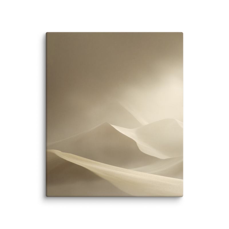 Sand Dune Canvas Print – Japandi Minimalist Wall Art | Neutral Wabi-Sabi Home Decor