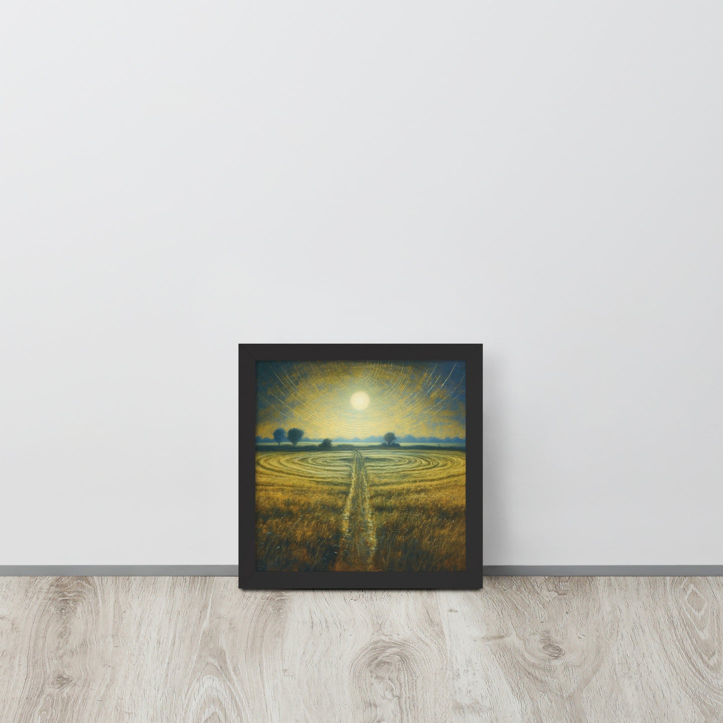 Celestial Harvest: J.M.W. Turner-Inspired Moonlit Field Framed poster - Perfect for a Contemporary Interior