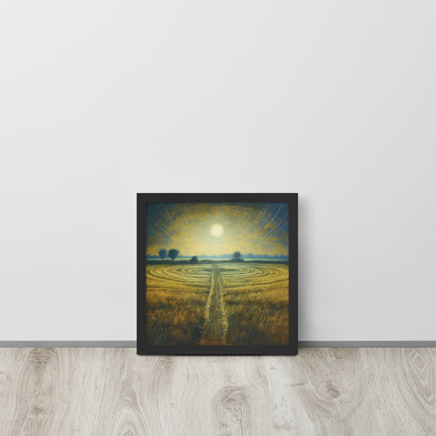 Celestial Harvest: J.M.W. Turner-Inspired Moonlit Field Framed poster - Perfect for a Contemporary Interior