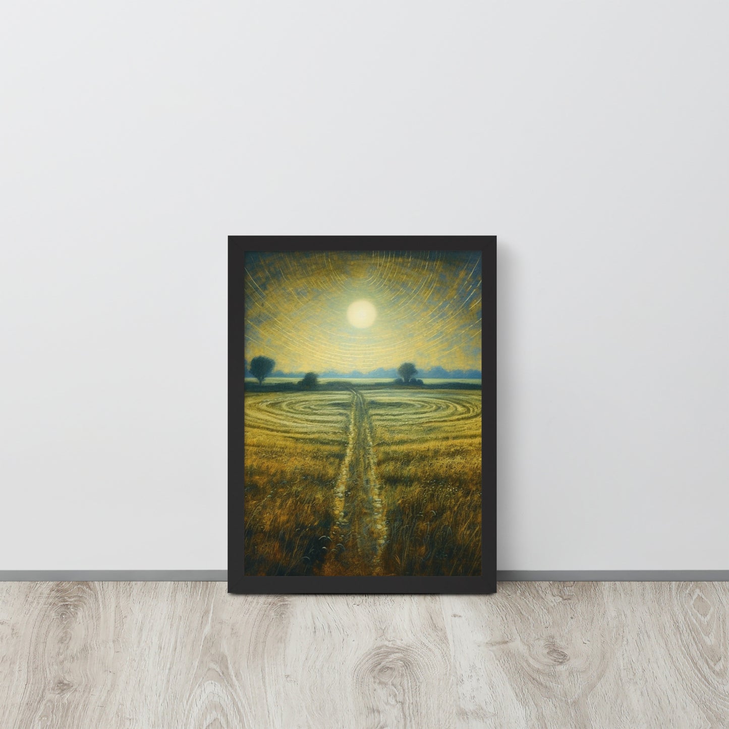 Celestial Harvest: J.M.W. Turner-Inspired Moonlit Field Framed poster - Perfect for a Contemporary Interior