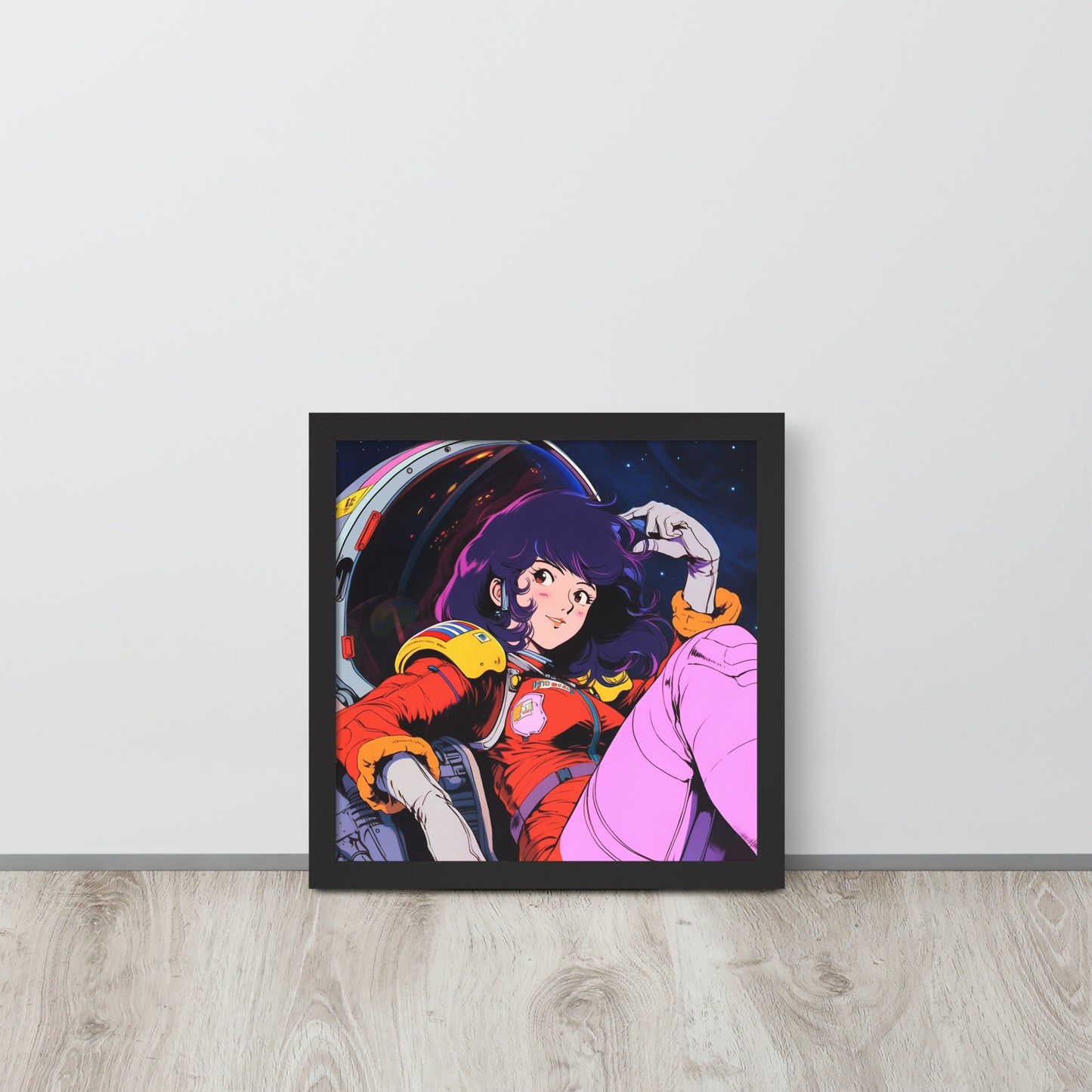 Stardust Serenity: Anime Astronaut Babe Poster Print in Yatate's Style