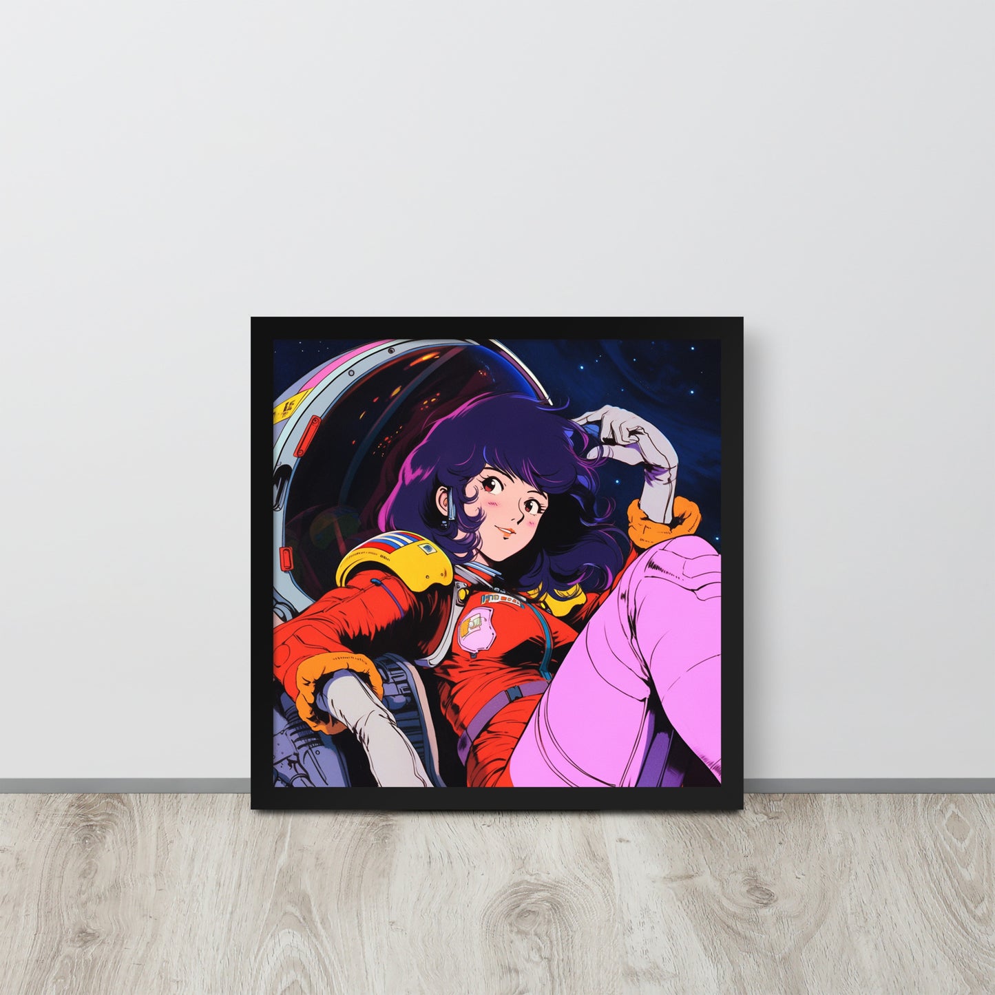 Stardust Serenity: Anime Astronaut Babe Poster Print in Yatate's Style