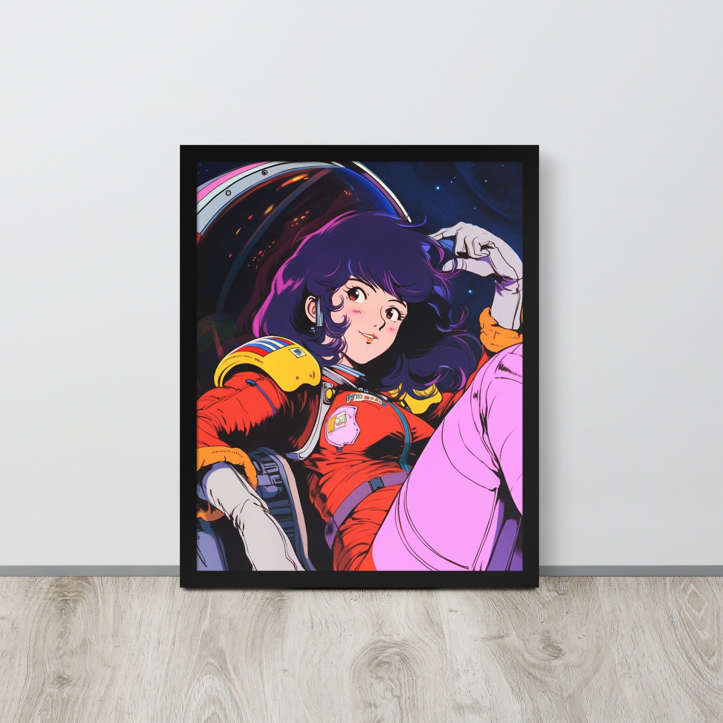 Stardust Serenity: Anime Astronaut Babe Poster Print in Yatate's Style