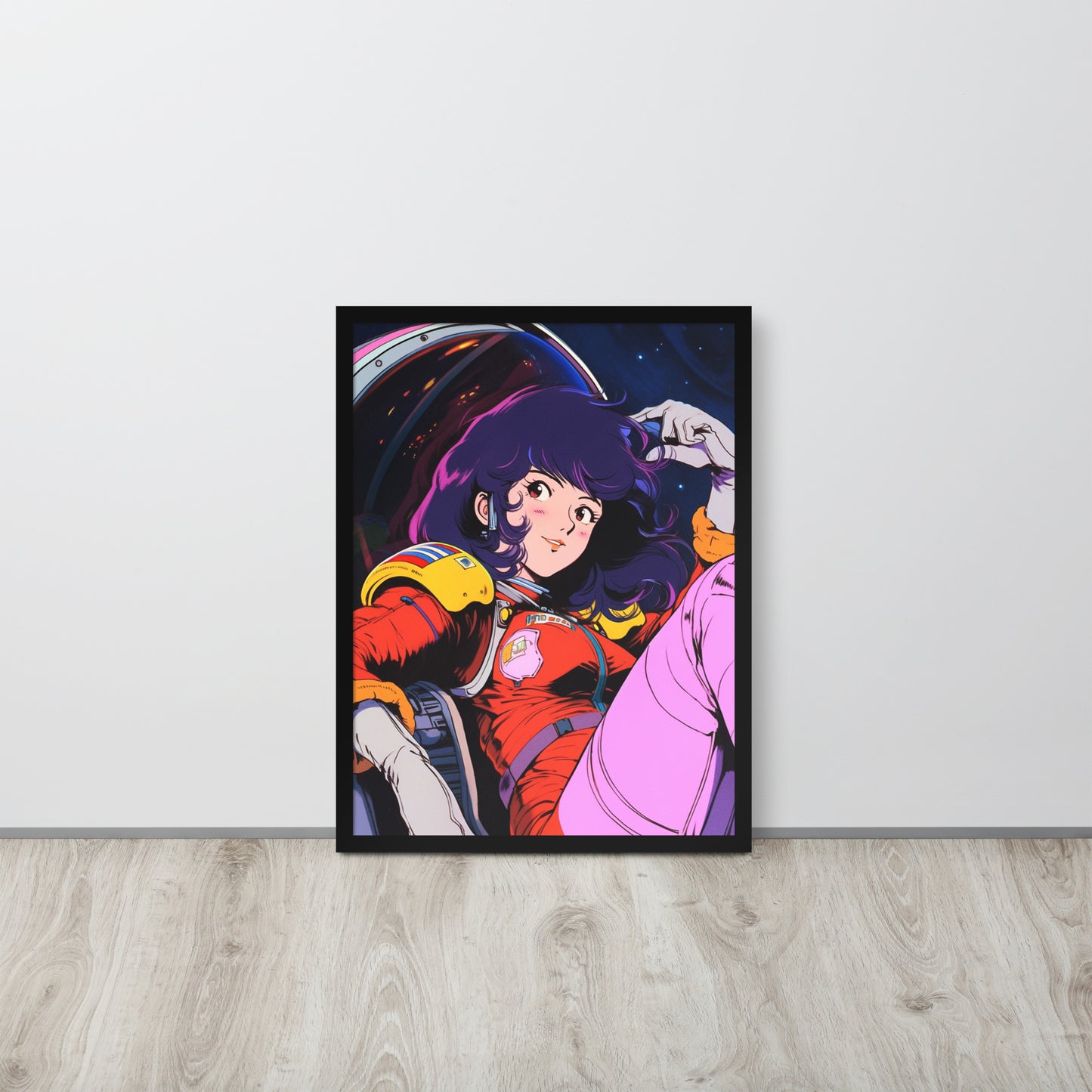 Stardust Serenity: Anime Astronaut Babe Poster Print in Yatate's Style