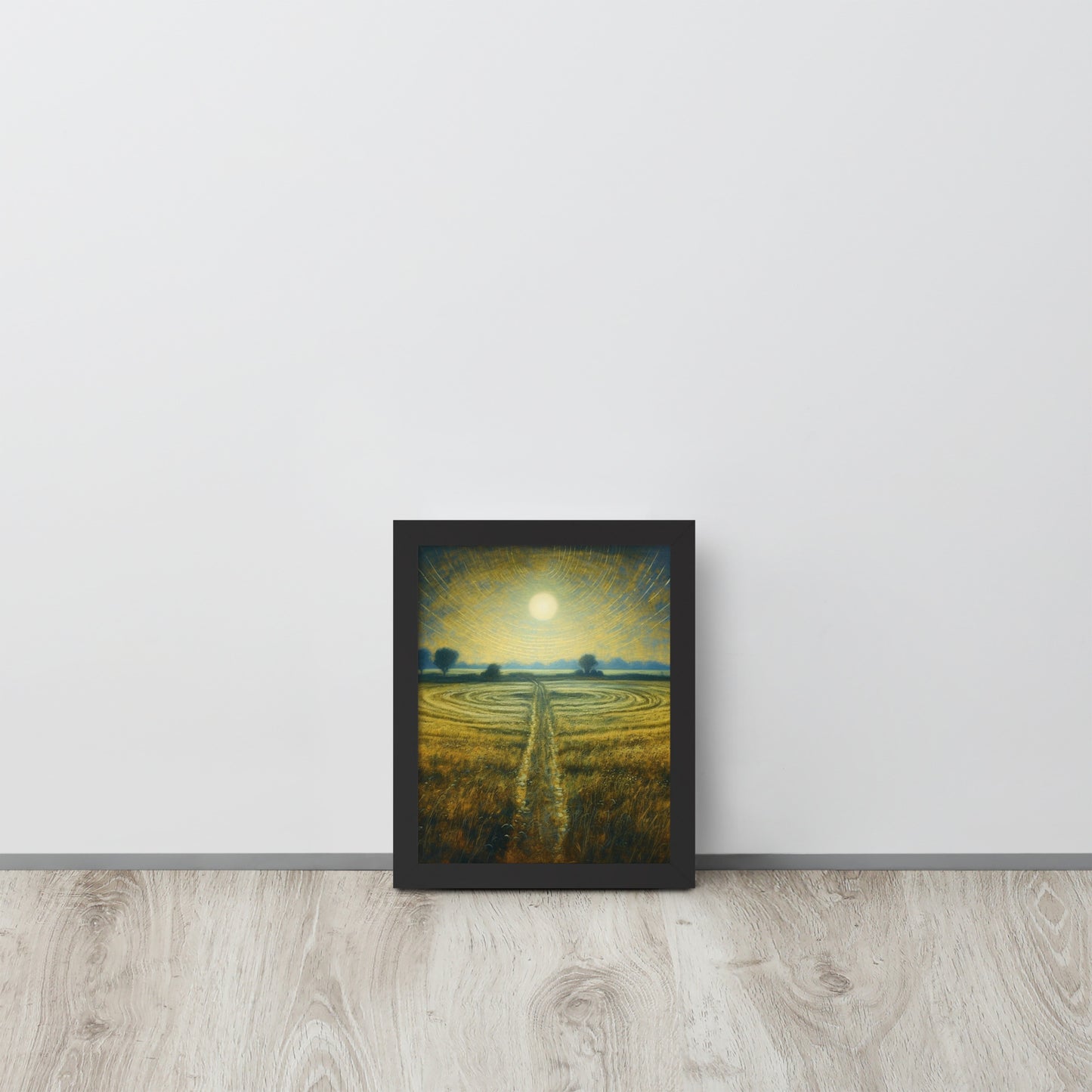 Celestial Harvest: J.M.W. Turner-Inspired Moonlit Field Framed poster - Perfect for a Contemporary Interior