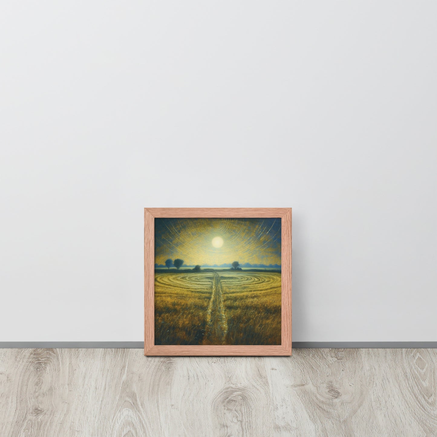 Celestial Harvest: J.M.W. Turner-Inspired Moonlit Field Framed poster - Perfect for a Contemporary Interior