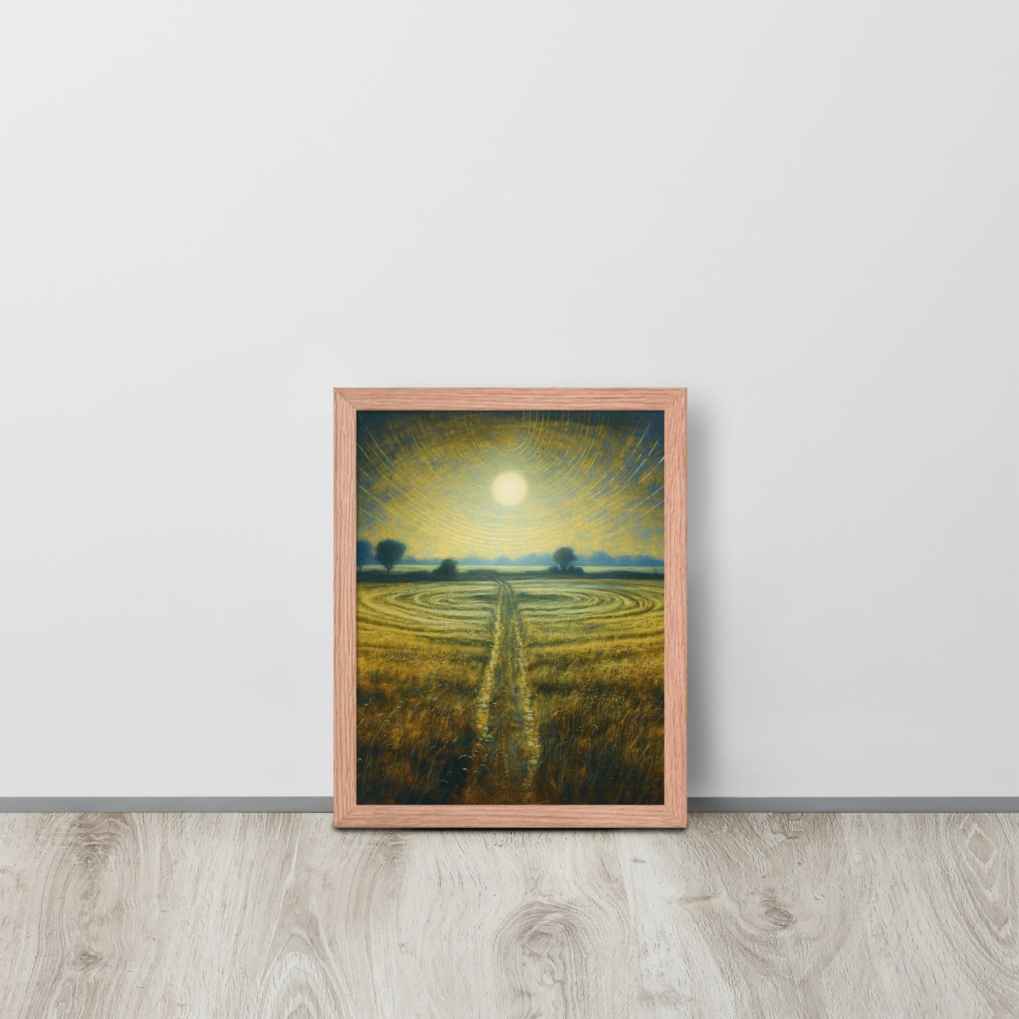 Celestial Harvest: J.M.W. Turner-Inspired Moonlit Field Framed poster - Perfect for a Contemporary Interior