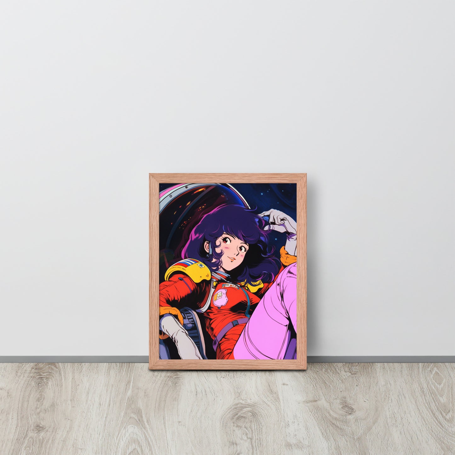 Stardust Serenity: Anime Astronaut Babe Poster Print in Yatate's Style