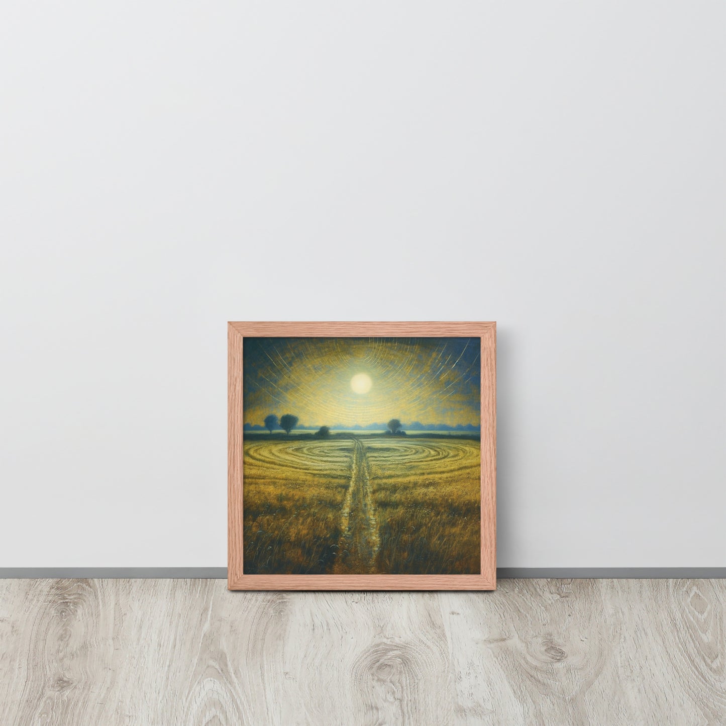 Celestial Harvest: J.M.W. Turner-Inspired Moonlit Field Framed poster - Perfect for a Contemporary Interior