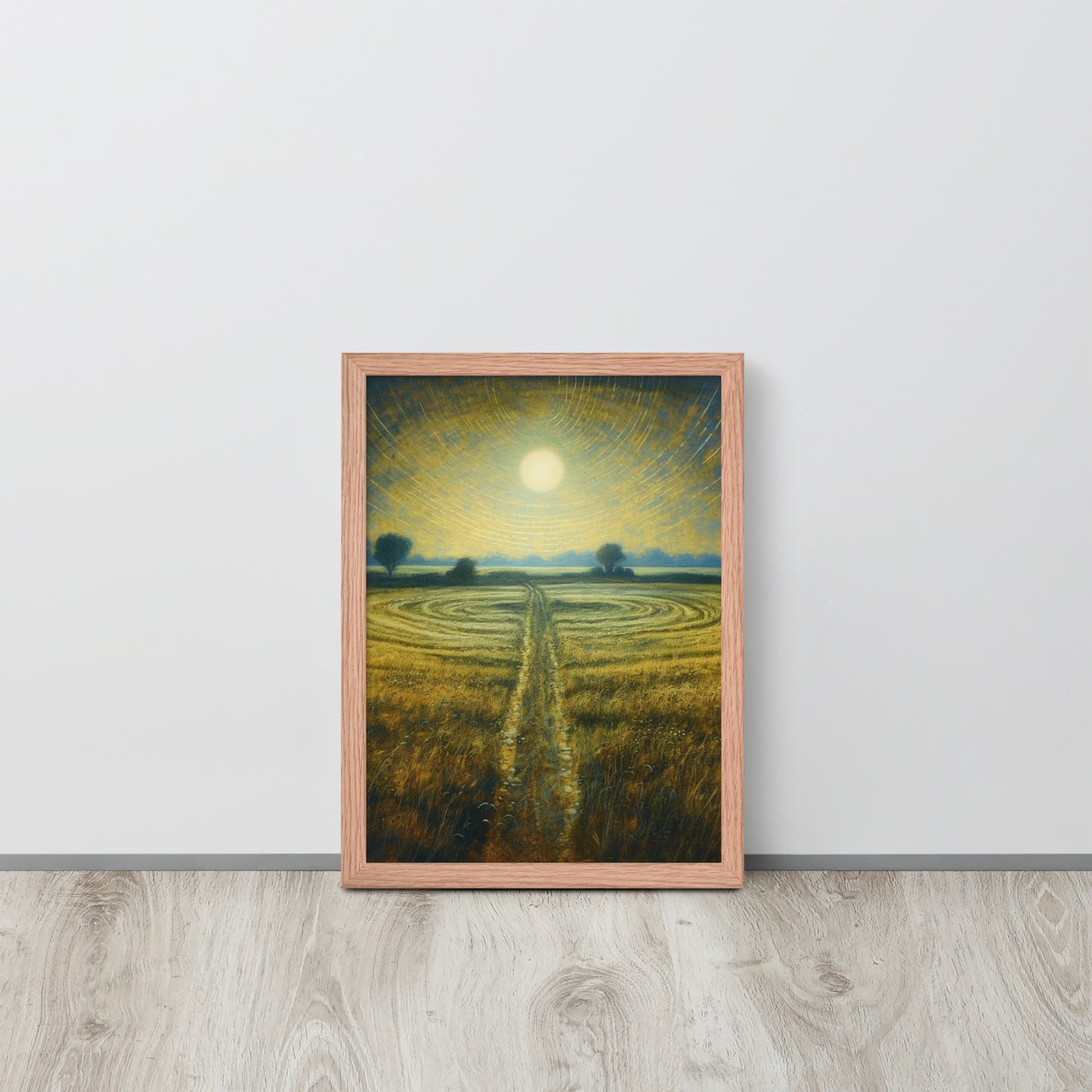 Celestial Harvest: J.M.W. Turner-Inspired Moonlit Field Framed poster - Perfect for a Contemporary Interior