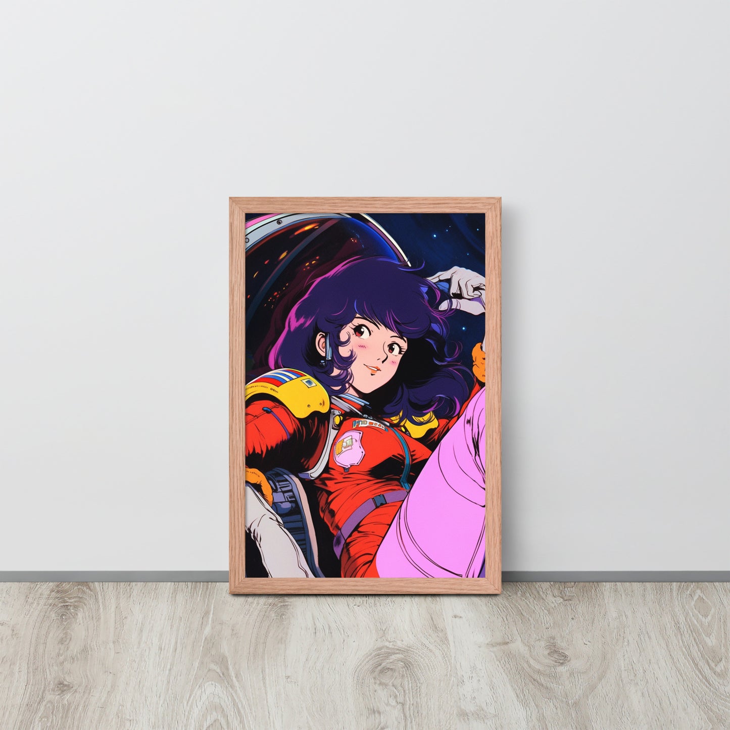 Stardust Serenity: Anime Astronaut Babe Poster Print in Yatate's Style