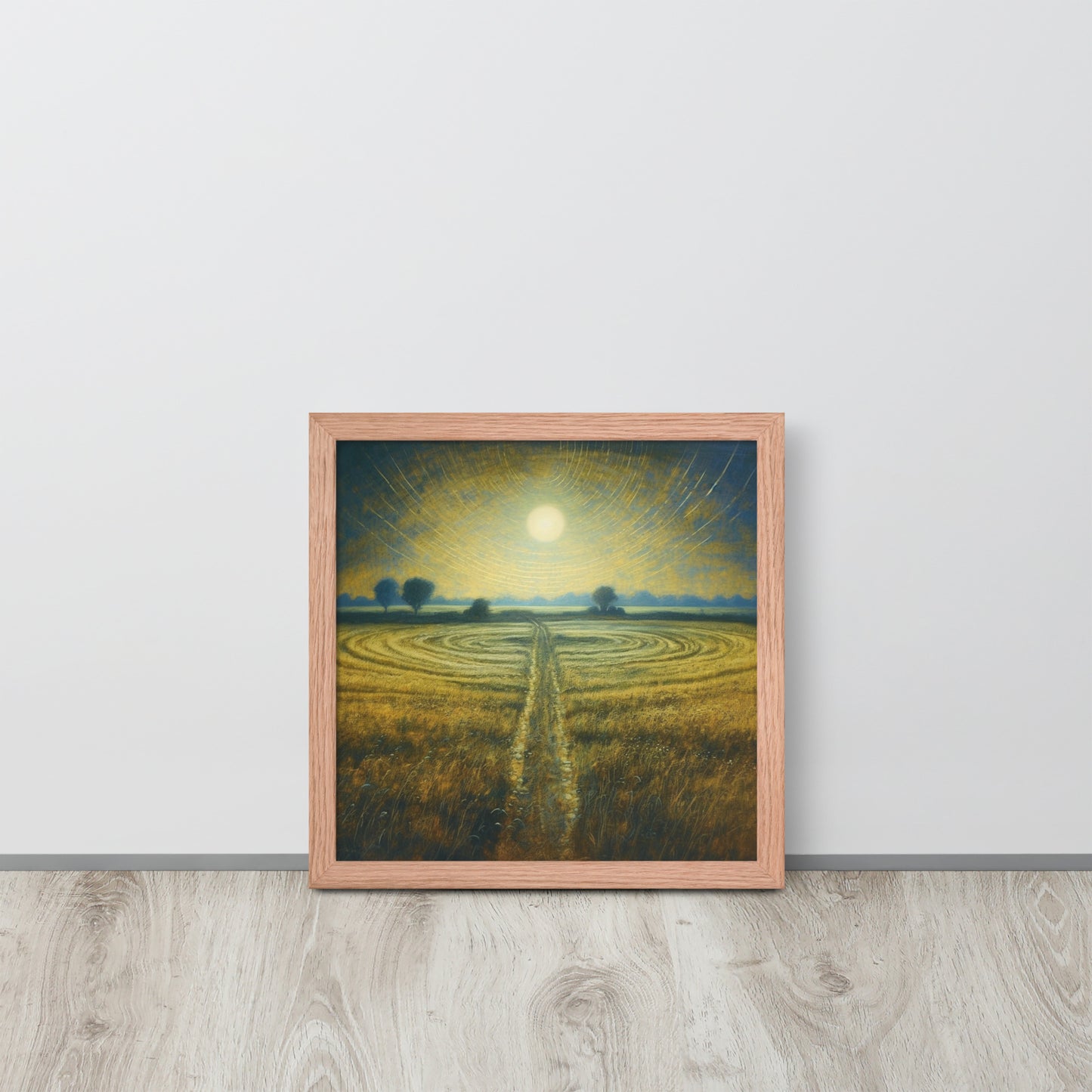 Celestial Harvest: J.M.W. Turner-Inspired Moonlit Field Framed poster - Perfect for a Contemporary Interior