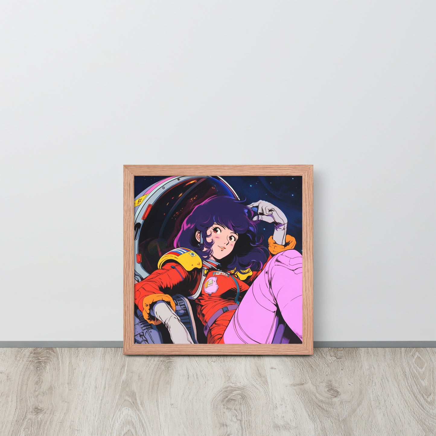 Stardust Serenity: Anime Astronaut Babe Poster Print in Yatate's Style