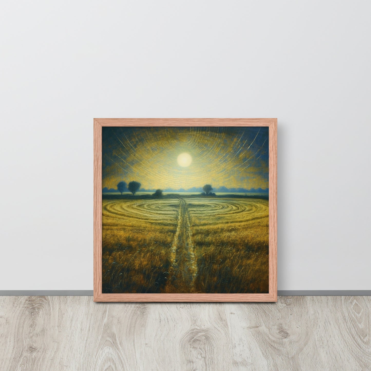 Celestial Harvest: J.M.W. Turner-Inspired Moonlit Field Framed poster - Perfect for a Contemporary Interior