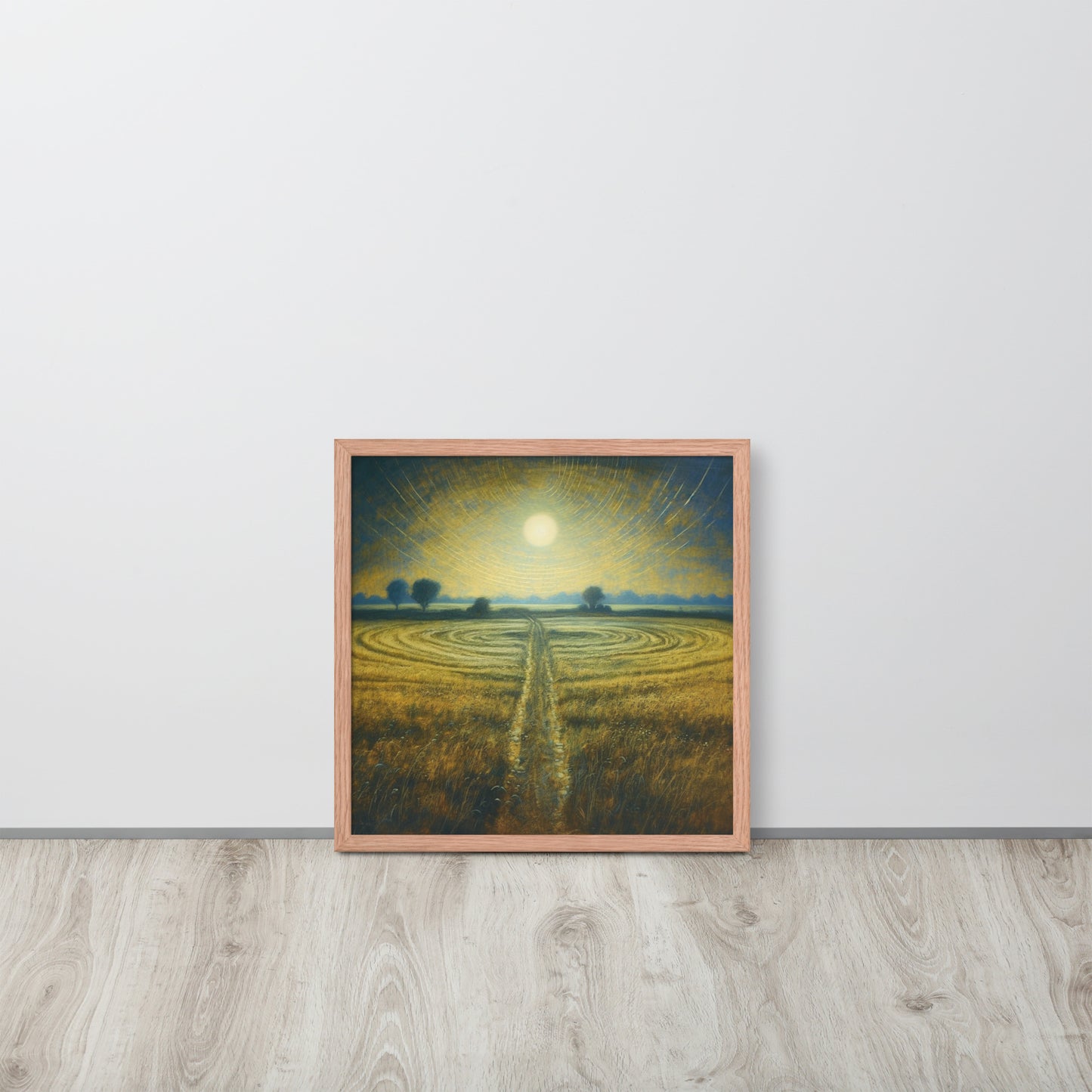 Celestial Harvest: J.M.W. Turner-Inspired Moonlit Field Framed poster - Perfect for a Contemporary Interior