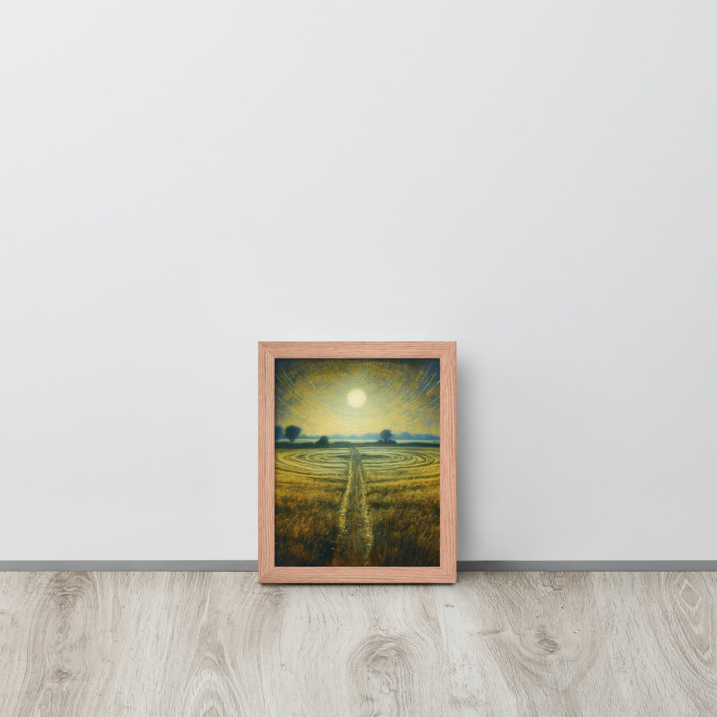 Celestial Harvest: J.M.W. Turner-Inspired Moonlit Field Framed poster - Perfect for a Contemporary Interior