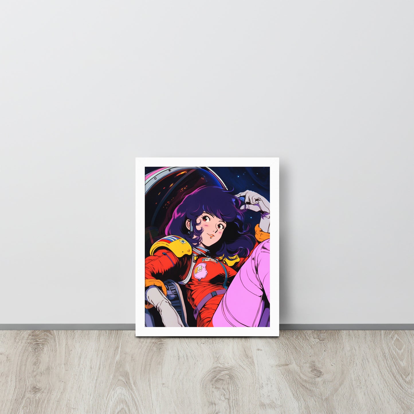 Stardust Serenity: Anime Astronaut Babe Poster Print in Yatate's Style