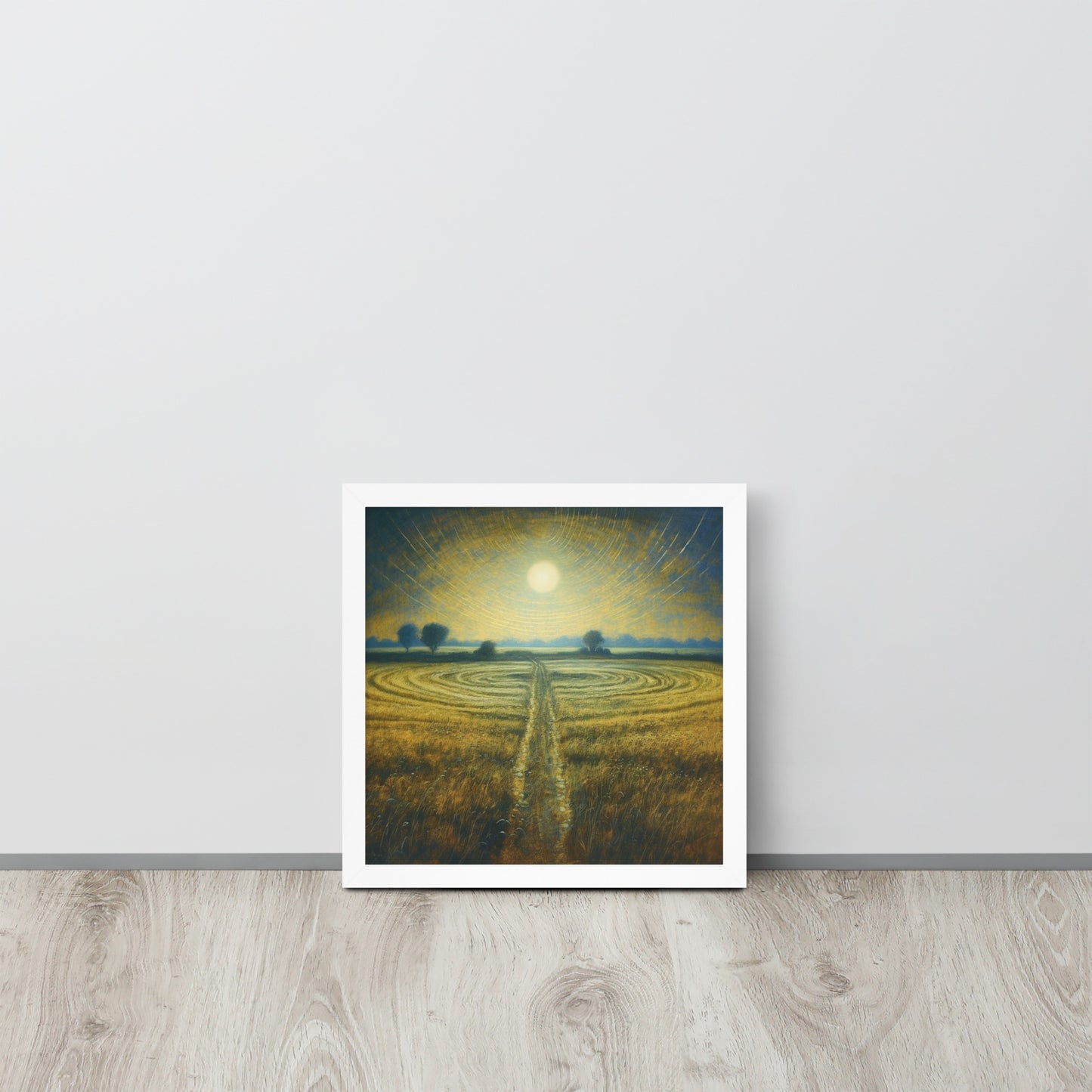 Celestial Harvest: J.M.W. Turner-Inspired Moonlit Field Framed poster - Perfect for a Contemporary Interior