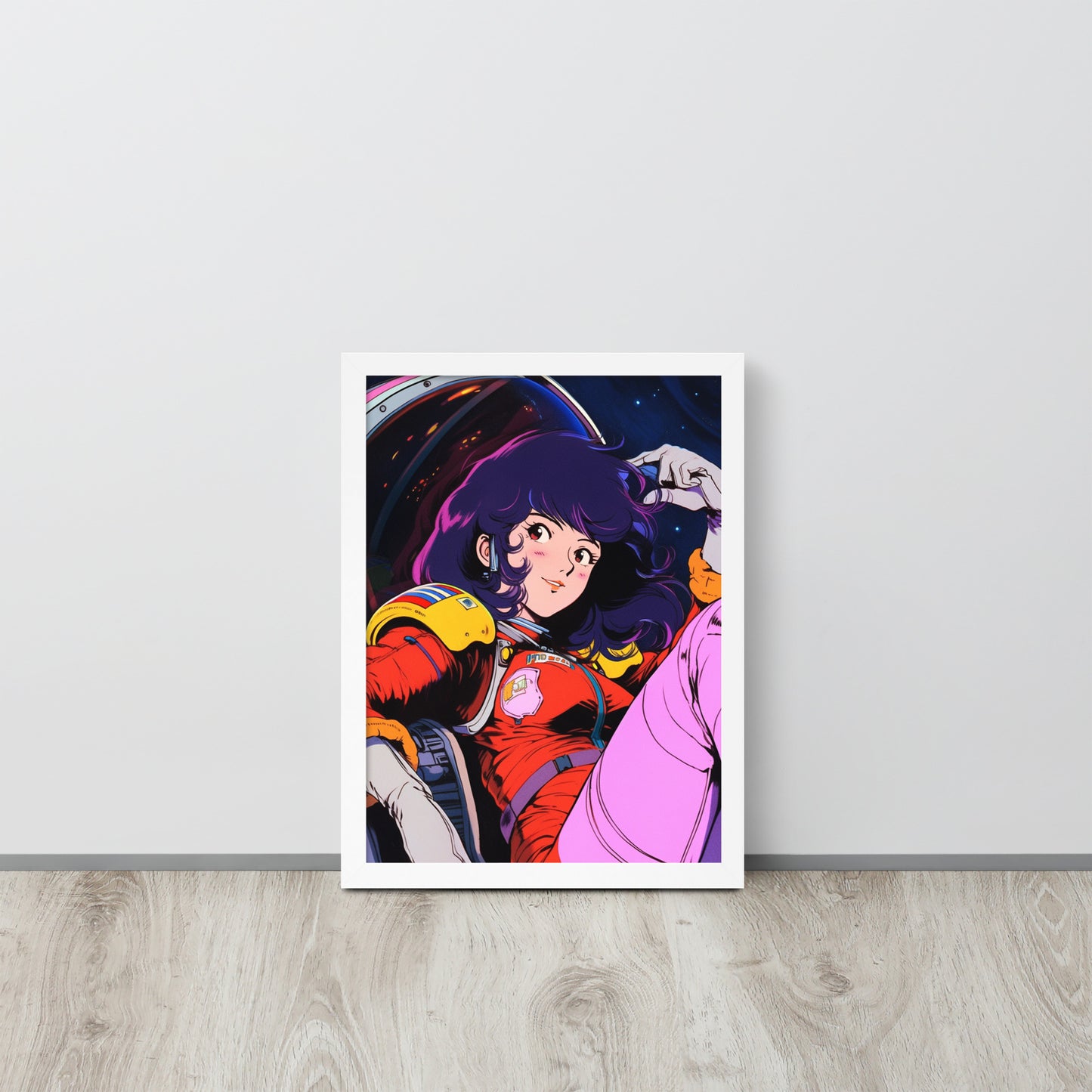 Stardust Serenity: Anime Astronaut Babe Poster Print in Yatate's Style