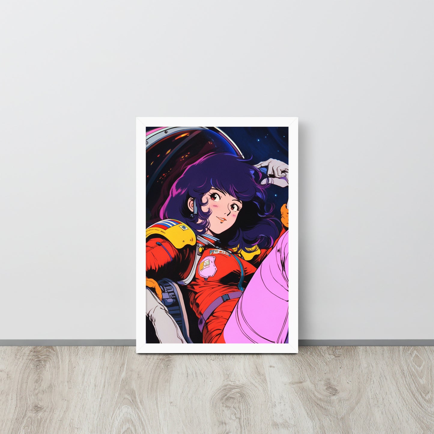 Stardust Serenity: Anime Astronaut Babe Poster Print in Yatate's Style