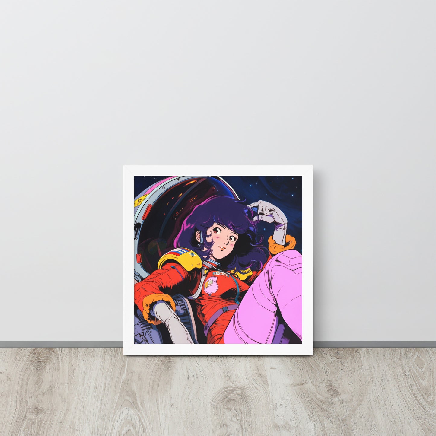 Stardust Serenity: Anime Astronaut Babe Poster Print in Yatate's Style