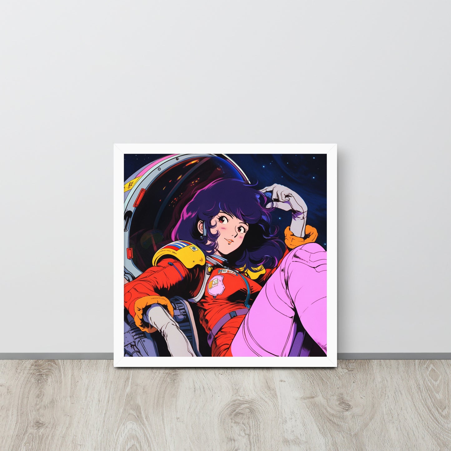 Stardust Serenity: Anime Astronaut Babe Poster Print in Yatate's Style