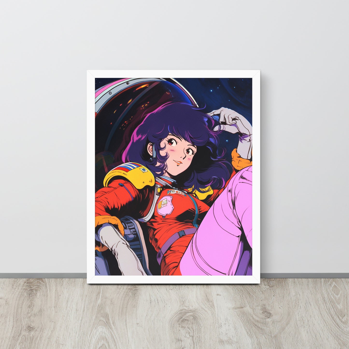 Stardust Serenity: Anime Astronaut Babe Poster Print in Yatate's Style