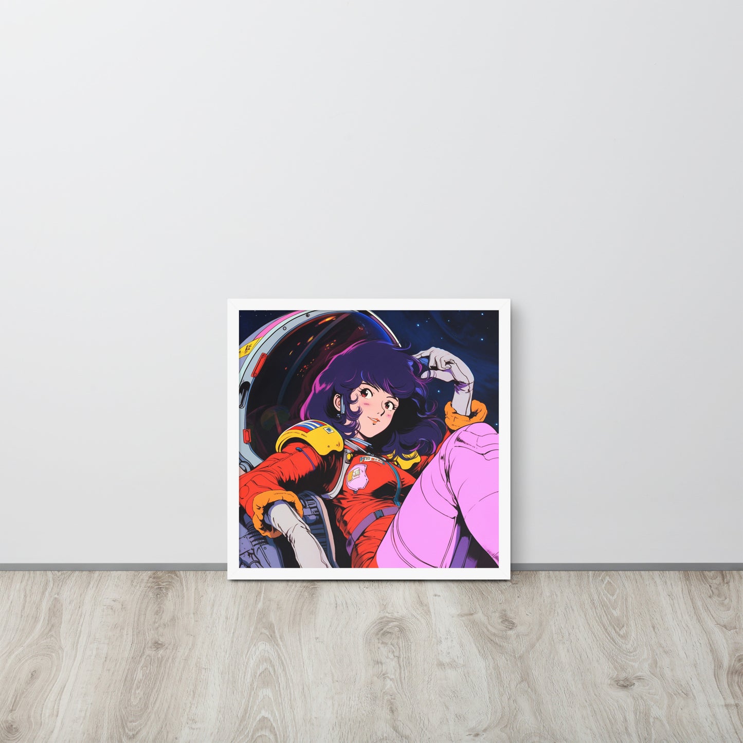 Stardust Serenity: Anime Astronaut Babe Poster Print in Yatate's Style