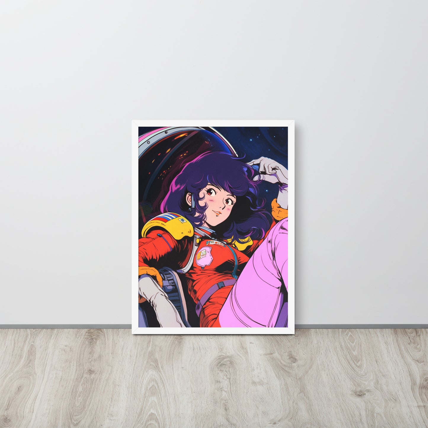 Stardust Serenity: Anime Astronaut Babe Poster Print in Yatate's Style