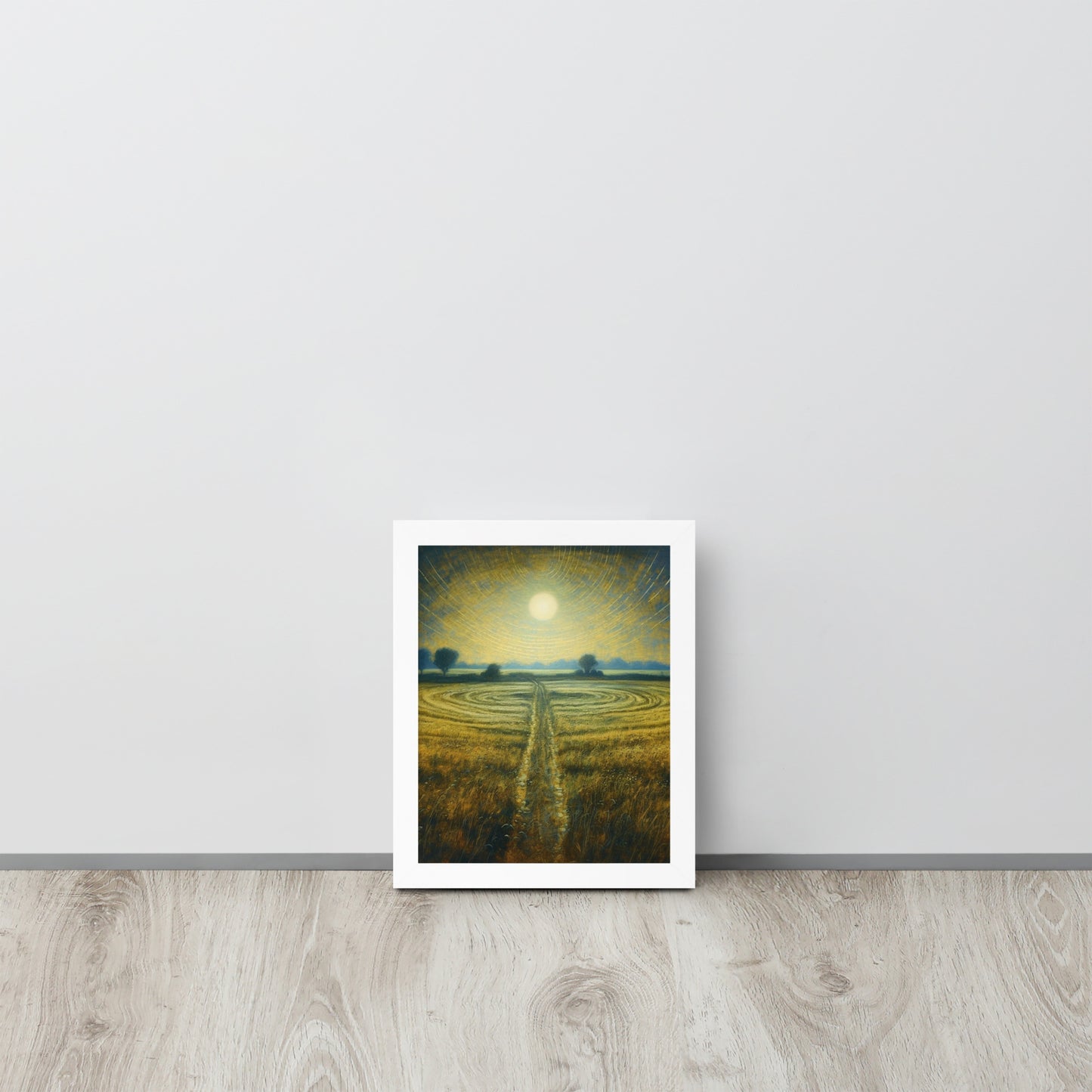 Celestial Harvest: J.M.W. Turner-Inspired Moonlit Field Framed poster - Perfect for a Contemporary Interior