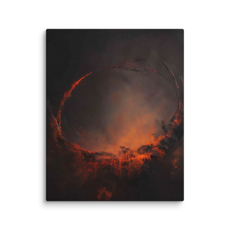 Eclipse Canvas Print – Dark Abstract Solar Ring Wall Art | Moody Cosmic Home Decor
