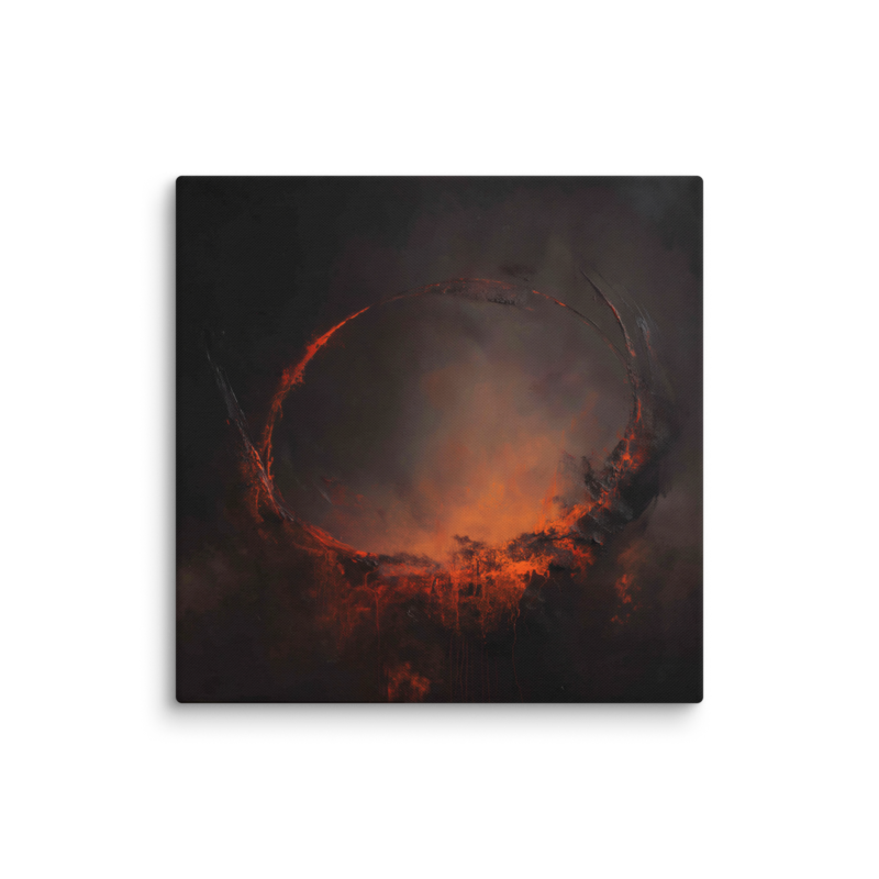 Eclipse Canvas Print – Dark Abstract Solar Ring Wall Art | Moody Cosmic Home Decor