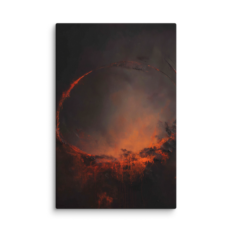Eclipse Canvas Print – Dark Abstract Solar Ring Wall Art | Moody Cosmic Home Decor
