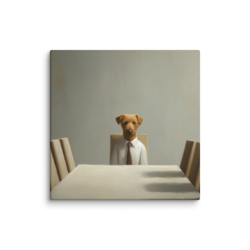Funny Dog Wall Art – Business Dog Canvas Print | Surrealist Minimalist Office Home Decor