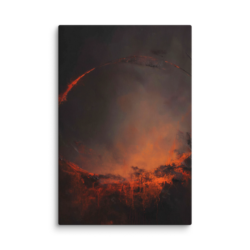 Eclipse Canvas Print – Dark Abstract Solar Ring Wall Art | Moody Cosmic Home Decor