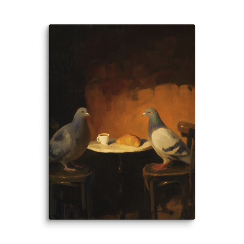 The Negotiation – Pigeon Bistro Canvas Print