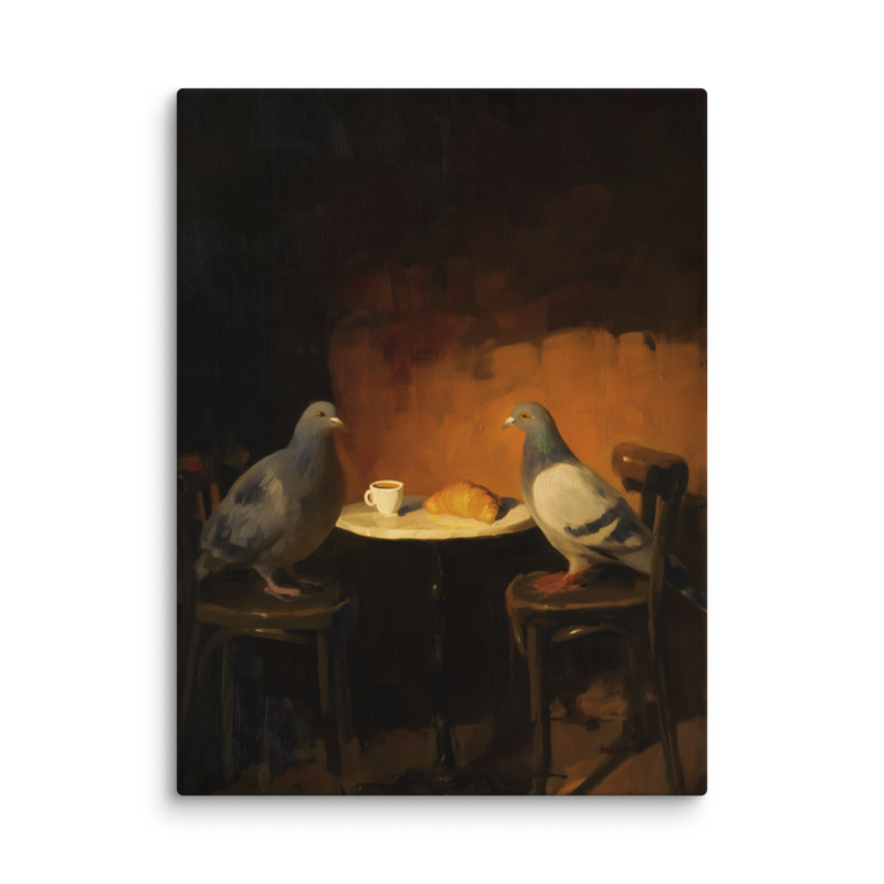 The Negotiation – Pigeon Bistro Canvas Print