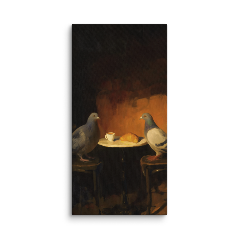 The Negotiation – Pigeon Bistro Canvas Print