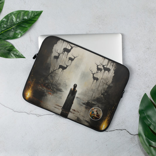 Lake Serenade: Haunting Maiden Laptop Sleeve Inspired by Francisco de Goya